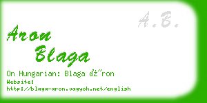 aron blaga business card